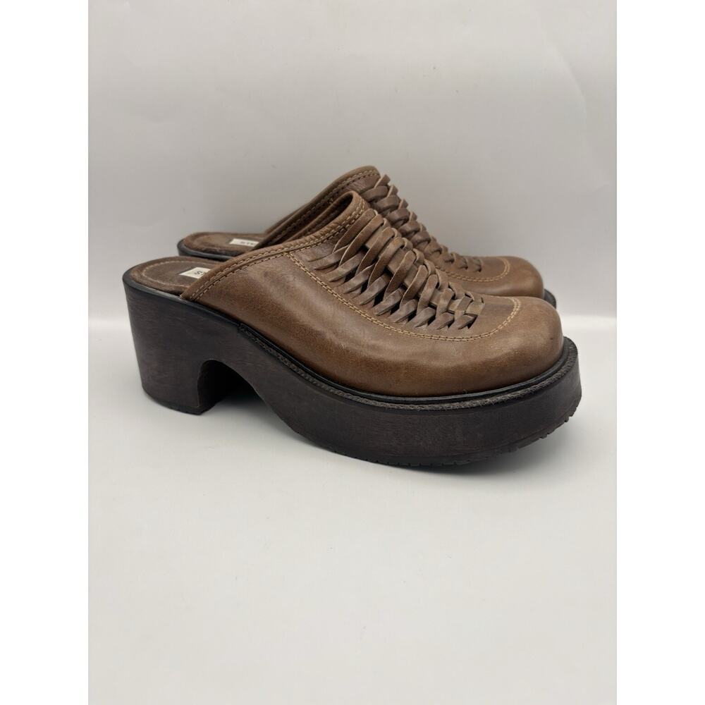 Steve Madden Vintage Y2K Platform Wooden Clogs Women Size 8